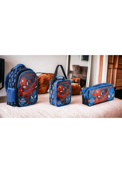 Spıderman Ilkokul Çantası Salto Tech W2,beslenme Çantası ve Kalemlik