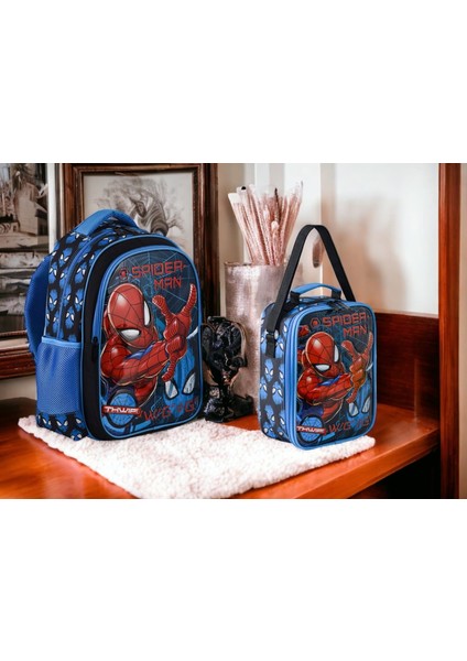 Spıderman Ilkokul Çantası Salto Tech W2,beslenme Çantası ve Kalemlik