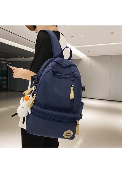 Schoolbag Erkekler ve Kadınlar Lise Ortaokul Öğrencileri Büyük Kapasiteli Sırt Kore Retro Seyahat Sırt Çantası (Yurt Dışından)