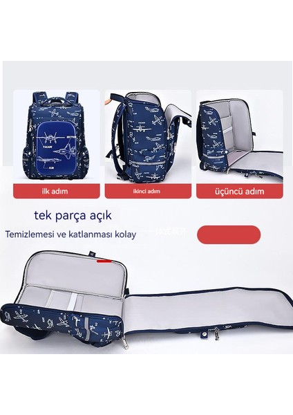 Ilkokul Öğrencileri Karikatür Okul Erkek 1-3-6 Sınıf Hepsi Bir Arada Açık Büyük Kapasiteli Çocuk Çantası (Yurt Dışından)