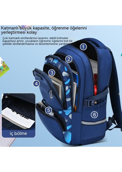 Okul Büyük Kapasiteli Öğrenci Sırt Çantası - Sarı (Yurt Dışından)