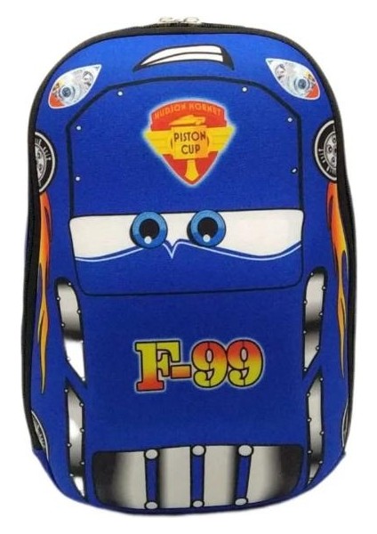 Kreş & Anaokulu Çocuk Sırt Okul Çantası Cars F99(MAVI) 3-6 Yaş 5d Kabartmalı 33CM Formula