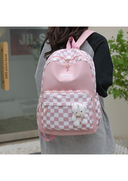 Yeni Öğrenci Okul Çantası Kampüs Ekose Sırt Çantası Moda Büyük Kapasiteli Sırt Çantası (Yurt Dışından) fiyatları