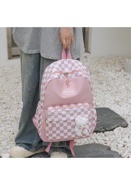 Yeni Öğrenci Okul Çantası Kampüs Ekose Sırt Çantası Moda Büyük Kapasiteli Sırt Çantası (Yurt Dışından) modelleri