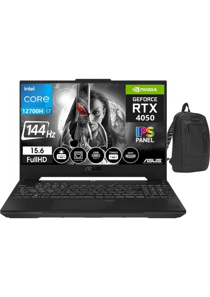 Tuf FX507ZU4-LP049S  İntel Core i7 12700H 16GB Ram 1tb SSD 6gb RTX4050 15.6 Inç 144Hz IPS Fhd Freedos Taşınabilir Bilgisayar LP04902+WEBLEGELSINÇANTA