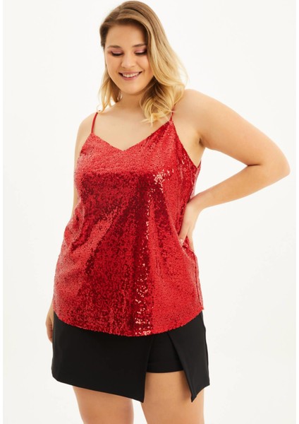 Astarlı Ip Askılı Payetli Bluz fiyatları