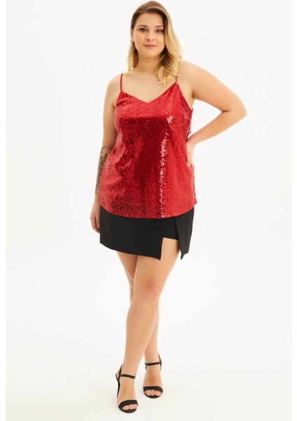 Astarlı Ip Askılı Payetli Bluz fırsatları