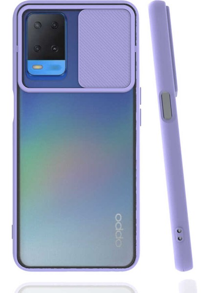 Oppo A54 4g Kılıf Slayt Sürgülü Kamera Korumalı Renkli Silikon Kapak