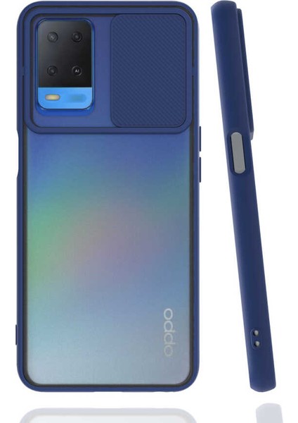 Oppo A54 4g Kılıf Slayt Sürgülü Kamera Korumalı Renkli Silikon Kapak
