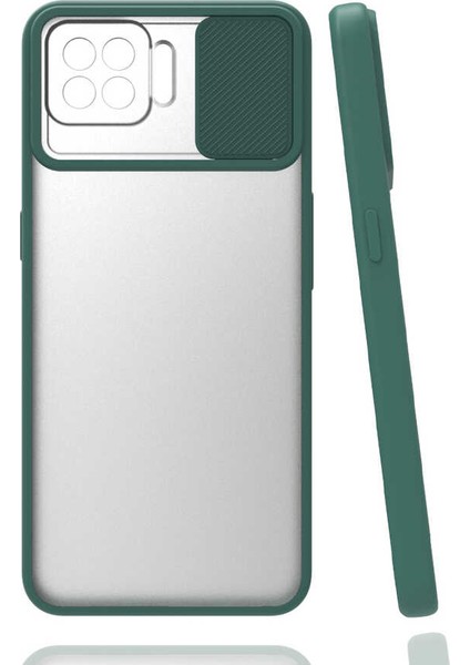Oppo A73 Kılıf Slayt Sürgülü Kamera Korumalı Renkli Silikon Kapak