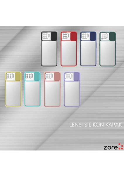 Oppo A73 Kılıf Slayt Sürgülü Kamera Korumalı Renkli Silikon Kapak