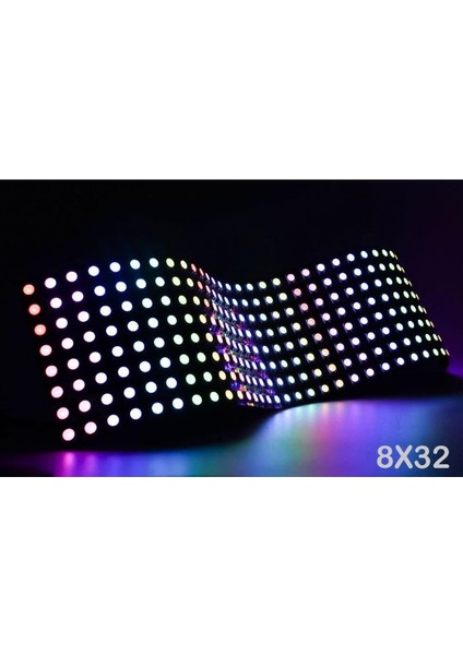 WS2812B Matrix Dijital Esnek Ekran 8X32 Rgb LED Ayrı Ayrı Adresli Matrix Ekran 5V