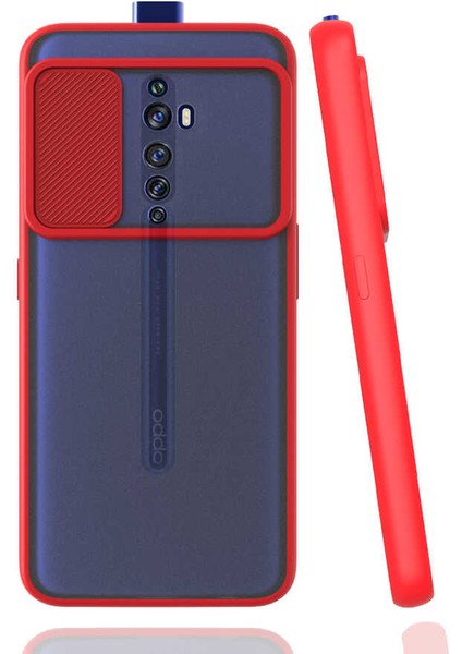 Oppo Reno 2z Kılıf Slayt Sürgülü Kamera Korumalı Renkli Silikon Kapak