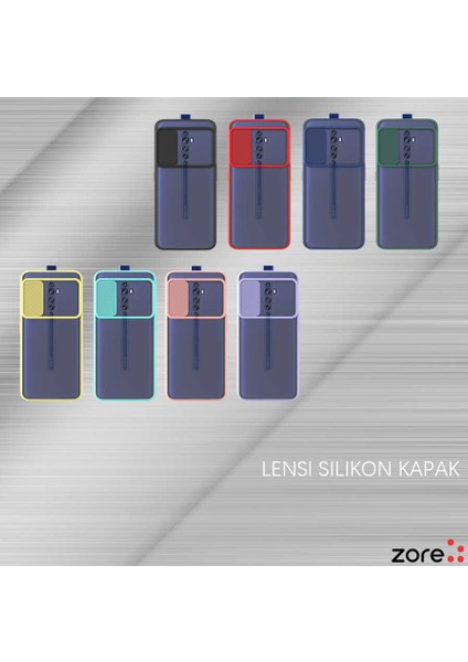 Oppo Reno 2z Kılıf Slayt Sürgülü Kamera Korumalı Renkli Silikon Kapak