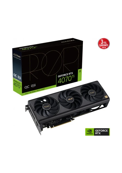 ASUS GEFORCE PROART RTX 4070 TI 12GB  192bit GDDR6X 2760MHz OC 2xHDMI 3xDP (PROART-RTX4070TI-O12G) DLSS3 EKRAN KARTI