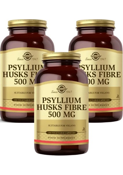 Psyllium Husks Fibre 200 Kapsül x 3 Adet