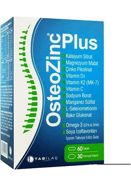 Tab Osteozinc Plus 30 Kapsül ve 60 Tablet