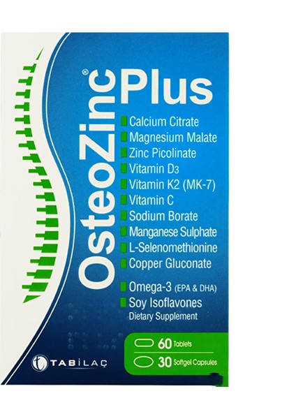 Tab Osteozinc Plus 30 Kapsül ve 60 Tablet