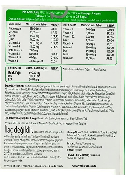 Pregnacare Plus 28 Tablet ve 28 Kapsül modelleri