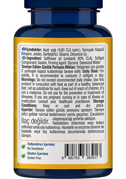 Cla 1250 mg 60 Yumuşak Kapsül