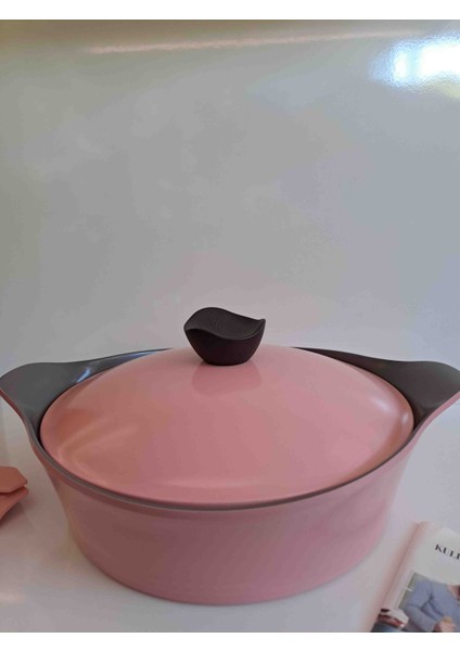 28 cm Kısa Tencere Pembe