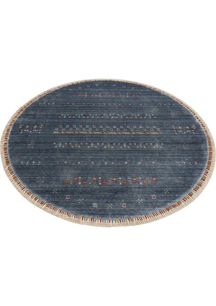 Zara Zr 06 Blue Q Otantik Desenli Özel Hav Vermeyen ve Kolay Temizlenebilir Tensel Kullanılarak El Emeği ile Özel Tezgahlarda Üretilen Modern Uşak Halısı
