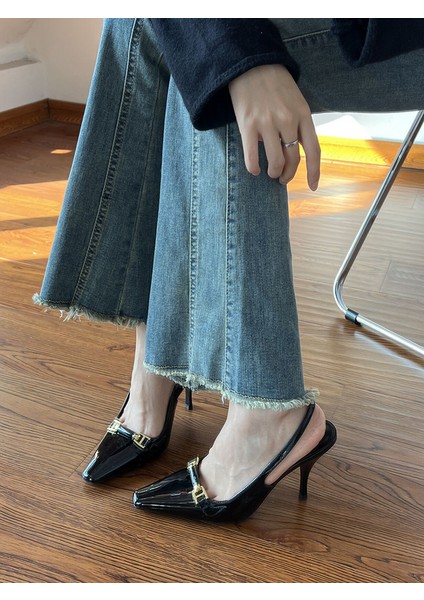 Baotou Elastik Bant Sandalet Stiletto Zarif Sandaletler (Yurt Dışından) modelleri