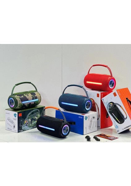 Booms Box 360 Taşınabilir Rgb Ledli Bluetooth Hoparlör Usb-Tf Yeşil fırsatları