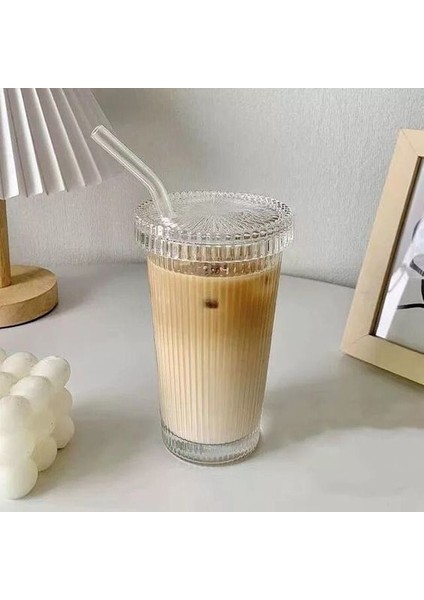 Mika Kapaklı Pipetli Origami Stil Bardak 2 Adet 600 ml fırsatları