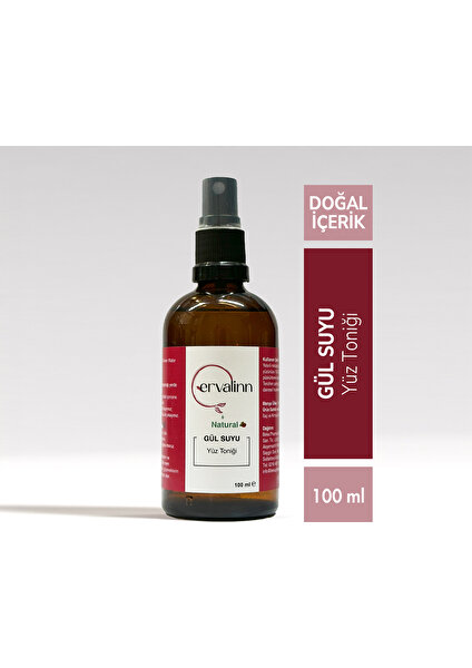 Doğal Gül Suyu Tonik 100 ml+DUDAK BALSAMI HEDİYE