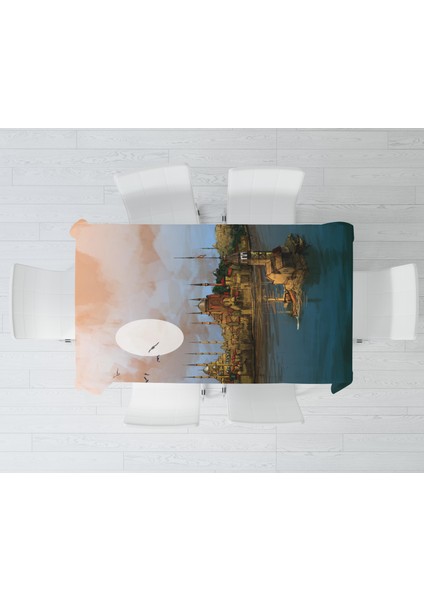 Istanbul Temalı Dijital Baskı Masa Örtüsü Alho_tblc-9 (140X260) modelleri