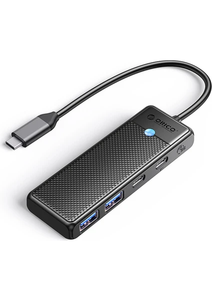 4 Portlu Type-C To USB 3.0 / Type-C Pd 100W Yüksek Hızlı 5gbps Hub Çoklayıcı Siyah