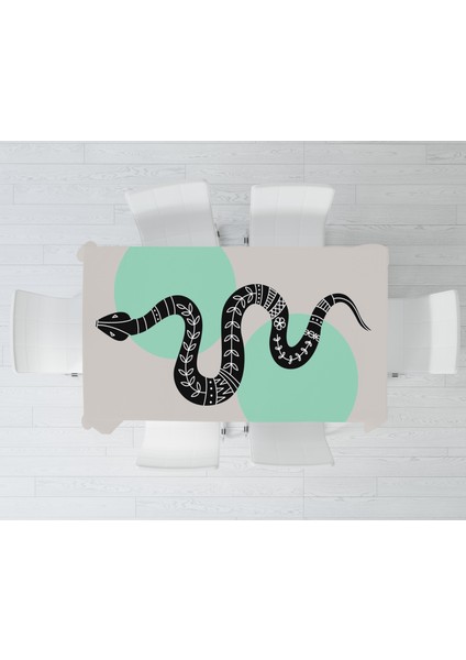 Yılan Temalı Dijital Baskı Masa Örtüsü Alho_tblc-25 (140X180) modelleri