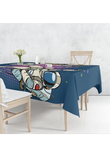 Astronot Temalı Dijital Baskı Masa Örtüsü Alho_tblc-29 (140X220)