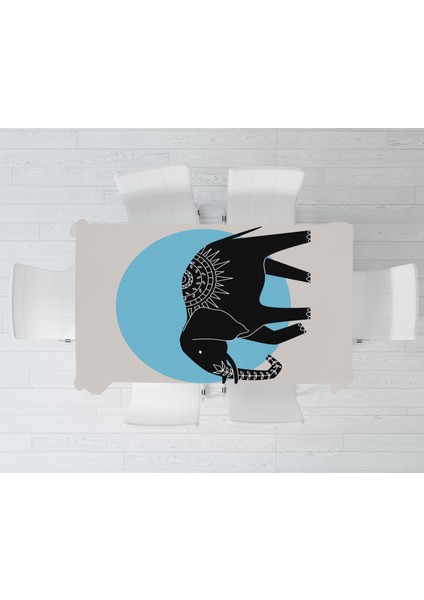 Fil Temalı Dijital Baskı Masa Örtüsü Alho_tblc-27 (140X220) modelleri