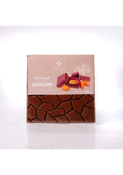 Nin Chocolate Bademli Bol Sütlü Tablet Çikolata 70 gr