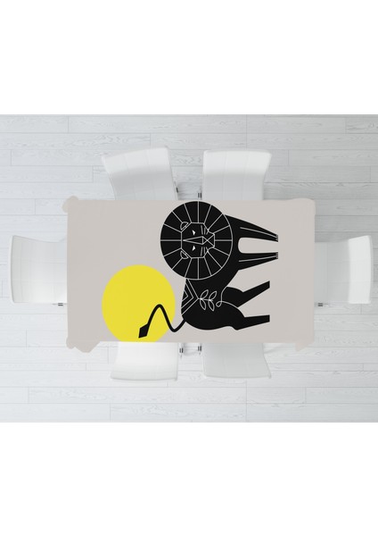 Aslan Temalı Dijital Baskı Masa Örtüsü Alho_tblc-28 (120X140) modelleri