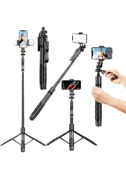 L16 Çok Amaçlı Tripod Selfie Kumandalı 153 cm Anroid Ios Go Pro Uyumlu