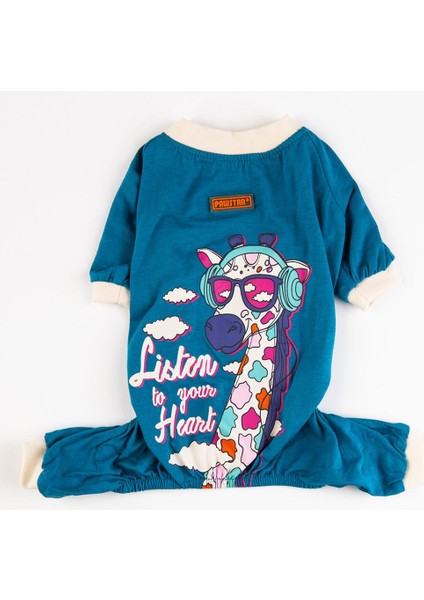 Cadet Blue Giraffe Küçük Irk Köpek Penye Tulum (2,5 Kg-11 kg Arasına Uygun) fiyatları