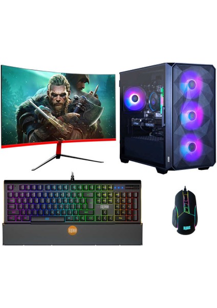 TX4188 Intel Core I7 10700F 16GB Ram 512GB Nvme 8gb RX580 256BIT 23.6 Inç Curved 165Hz Freedos Oyun Bilgisayarı