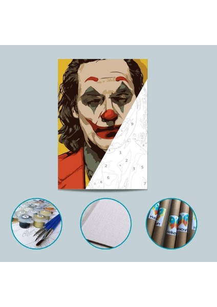 Hobi Art Market Joker Tuval Kağıdından Sayılarla Boyama Seti Boya ve Fırça Dahil