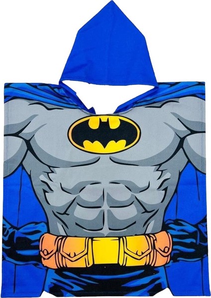 Erkek Çocuk Plaj Banyo Panço Havlu / Bornoz Plaj Batman - Spiderman Dijital Baskılı
