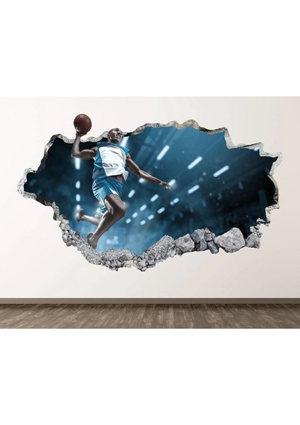 Basketbol Temalı Full Hd Baskı 3D Modern Duvar Sticker