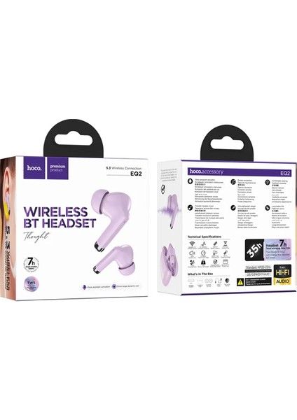Eq2 Tws Kablosuz Bluetooth 5.3 Kulakiçi Kulaklık