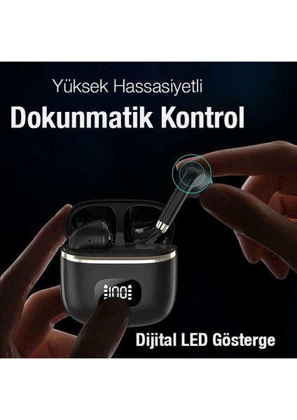 Eq1 Tws LED Ekranlı Kablosuz Bluetooth 5.3 Kulakiçi Kulaklık