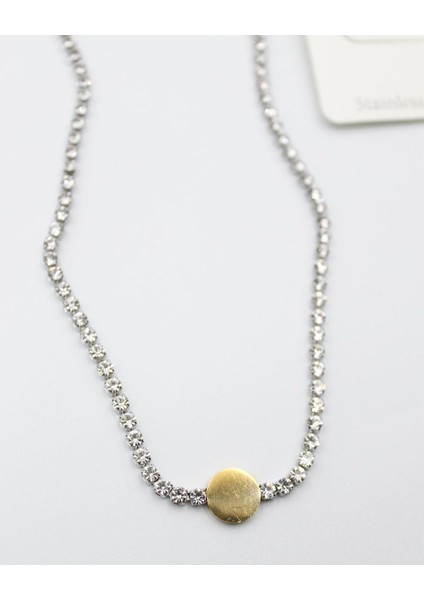 Çelik Taşlı, Gold Detaylı Kolye