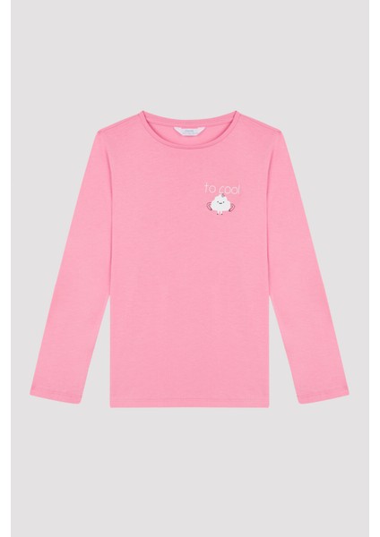Kız Çocuk Pinky Monster Ck Uuzn Kollu 2'li Pijama Takımı
