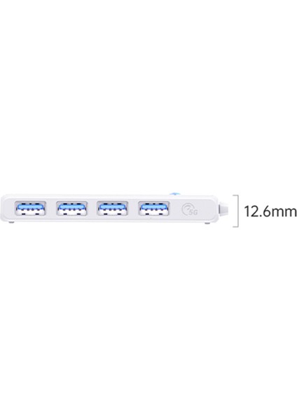 4 Portlu Type-C To USB 3.0 Yüksek Hızlı 5gbps Hub Çoklayıcı Beyaz