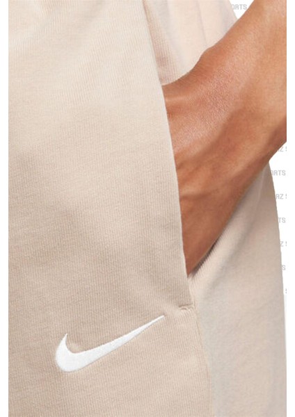 Sportswear Jersey FW22 Bol Kesim Yazlık Ince Kumaş Krem Rengi Kadın Spor Şort fırsatları