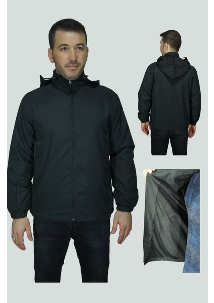Yağmurluk File Astarlı Kapşonlu Siyah Erkek fiyatları